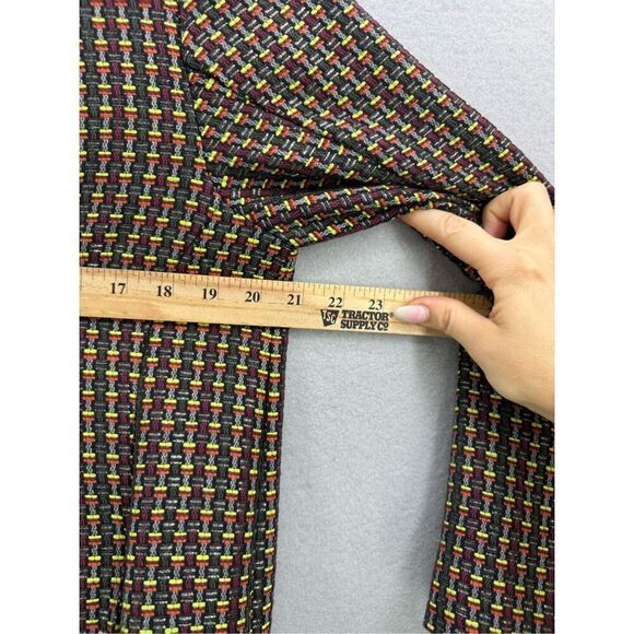 Alysi Womens Multicolor Tweed Houndstooth Full Zip Wool Jacket Blazer Size 4 - Picture 6 of 9